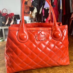 Kate Spade Orange Quilted Shoulder Bag